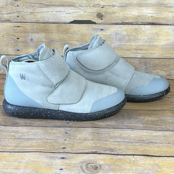 WORLD BOOTS Sz 12 Mens Chukka Moccasin Boots 100% Leather Suede Light Blue - Picture 10 of 16